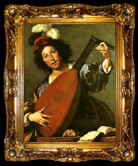 framed  Bernardo Strozzi lutspelare, ta009-2